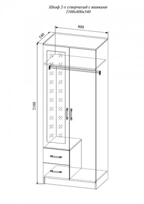 Шкаф двухстворчатый Софи СШК 800.3 в Обь - ob.mebelnovo.ru | фото